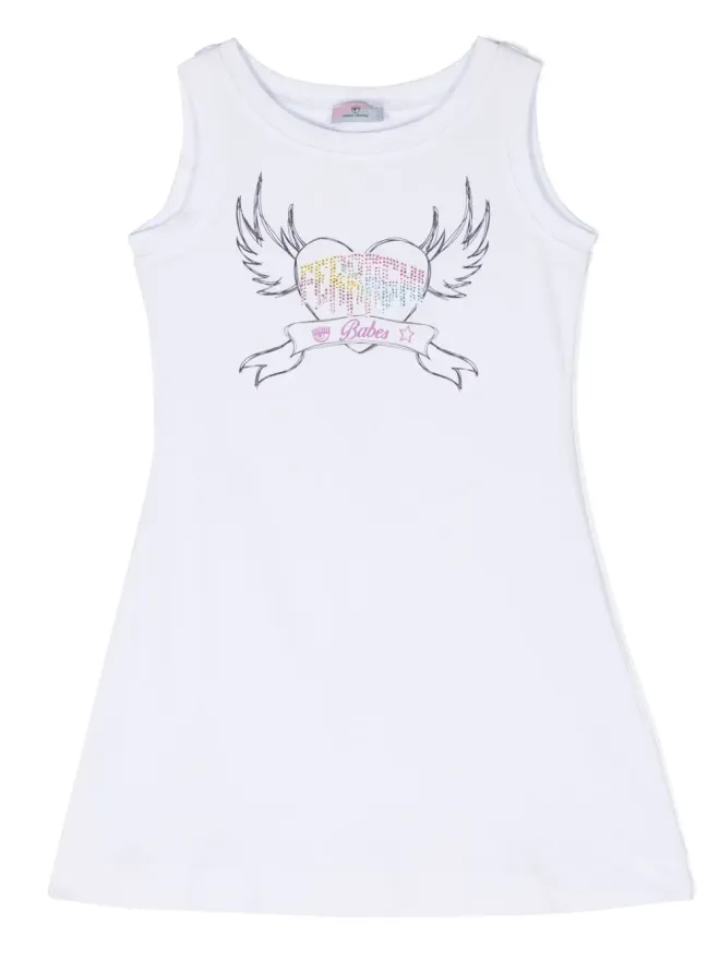 Chiara Ferragni Kids Chiara Ferragni Kids ロゴ入りノースリーブドレスの商品画像