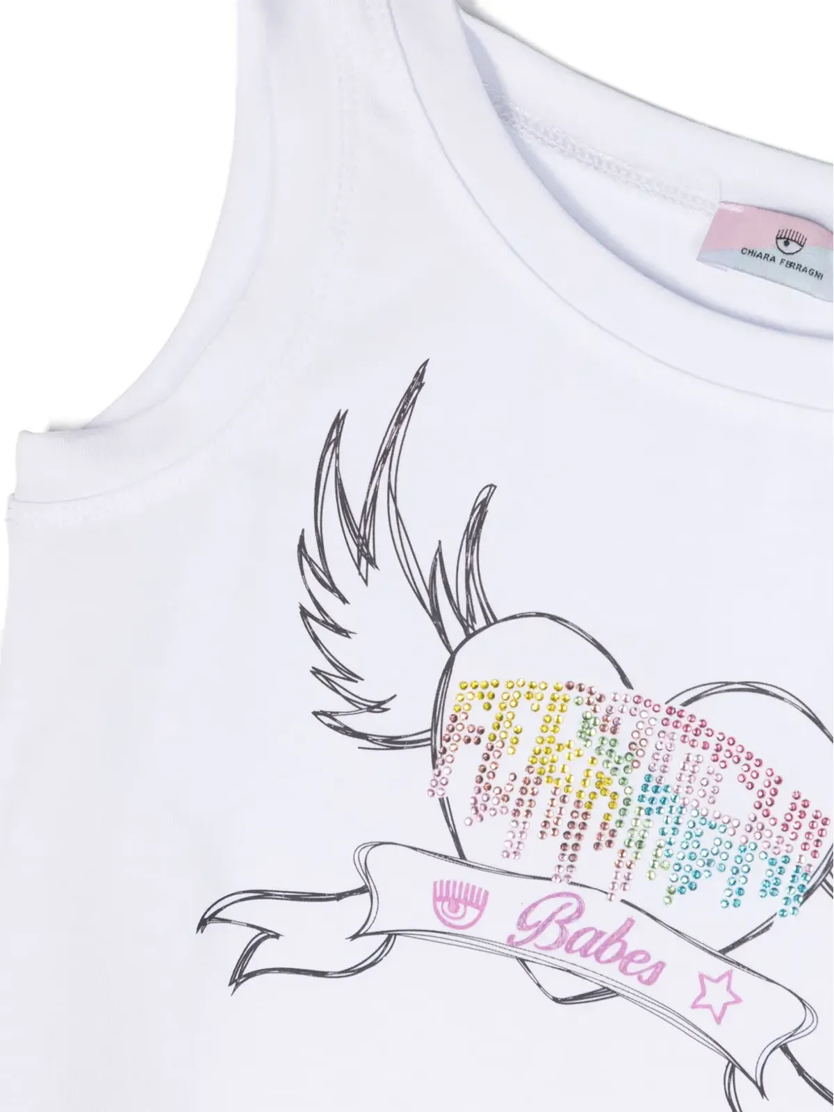 Chiara Ferragni Kids ロゴ入りノースリーブドレス - 画像3