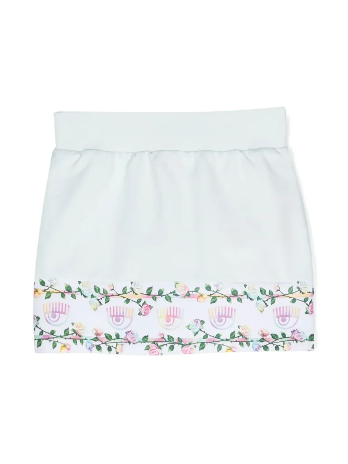 Chiara Ferragni Kids Eyelikeモチーフ花柄プリントスカート - 画像1