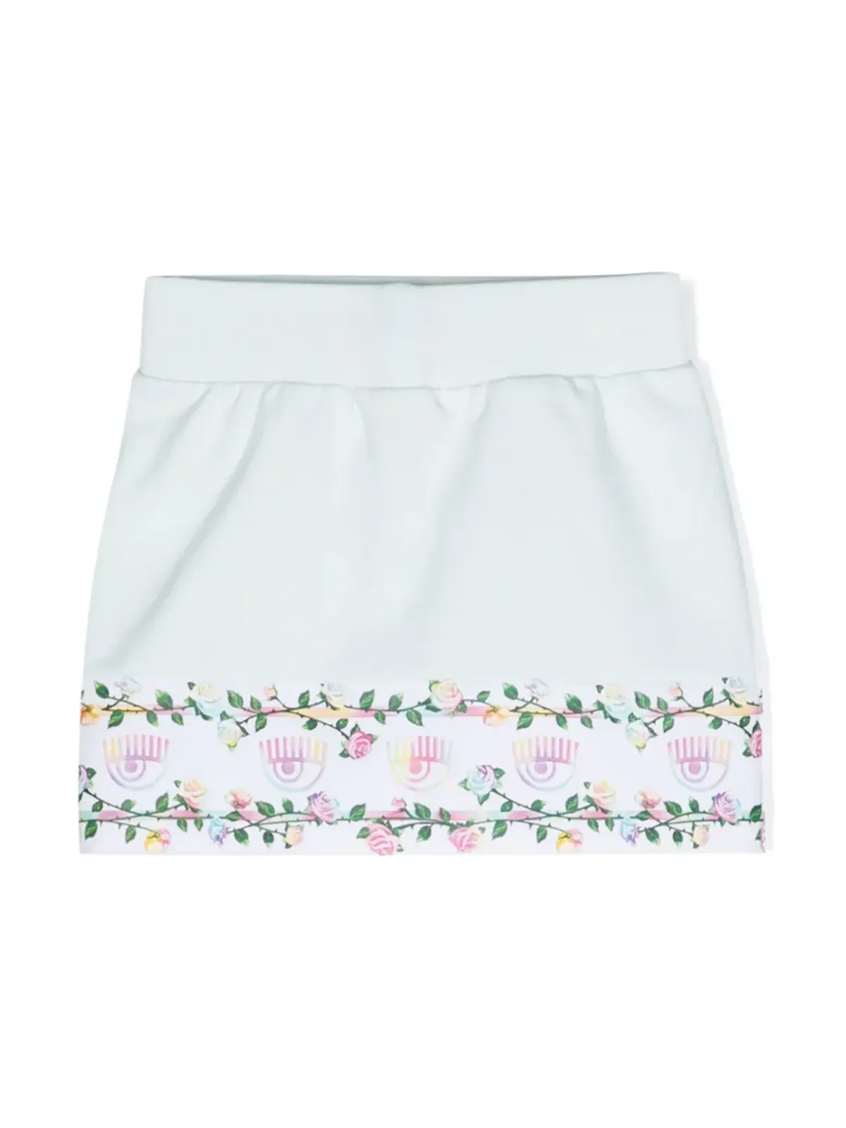 Chiara Ferragni Kids Eyelikeモチーフ花柄プリントスカート - 画像2