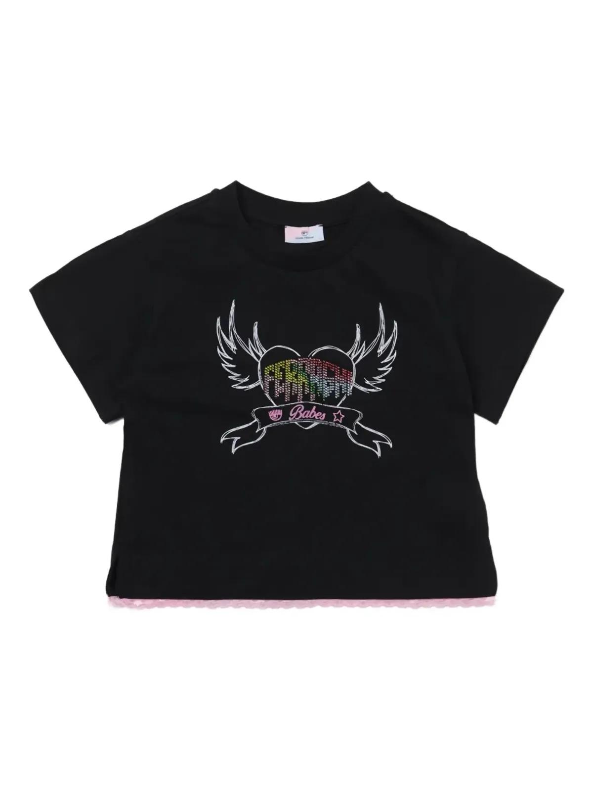 Chiara Ferragni Kids ハートモチーフTシャツ ブラック - 画像1