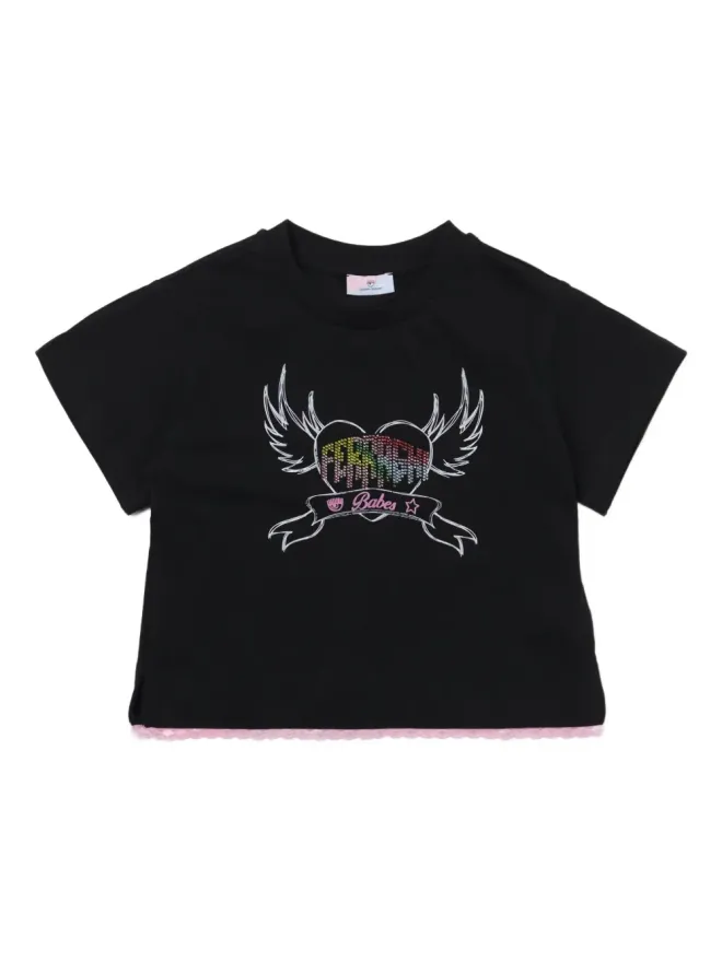 Chiara Ferragni Kids Chiara Ferragni Kids ハートモチーフTシャツ ブラックの商品画像