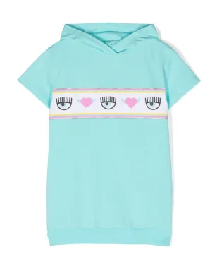 Chiara Ferragni Kids Eyelikeモチーフ フード付きワンピース ブルー - サムネイル1