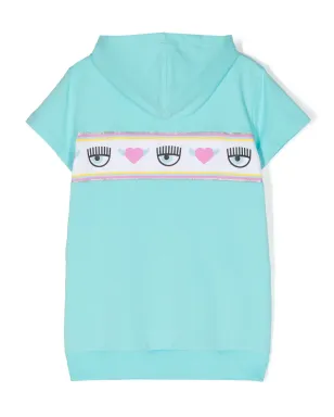 Chiara Ferragni Kids Eyelikeモチーフ フード付きワンピース ブルー - サムネイル2