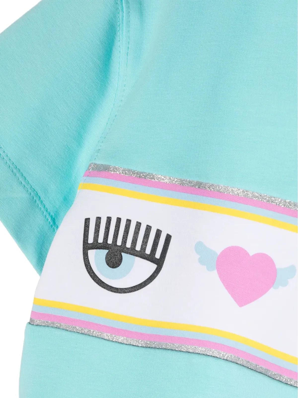 Chiara Ferragni Kids Eyelikeモチーフ フード付きワンピース ブルー - 画像3