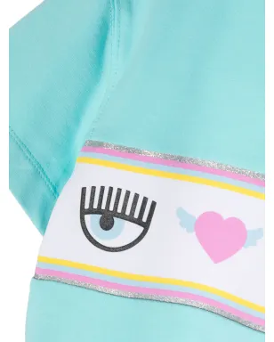 Chiara Ferragni Kids Eyelikeモチーフ フード付きワンピース ブルー - サムネイル3