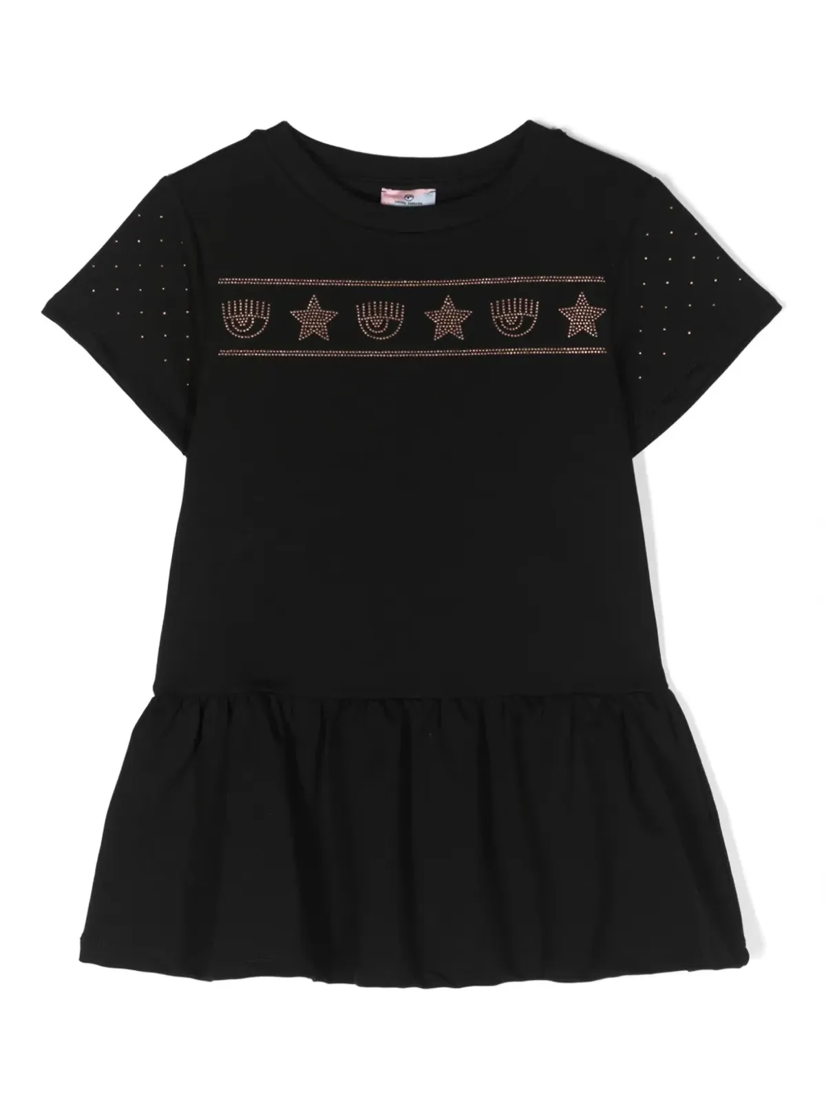Chiara Ferragni Kids スタッズディテールのフーデッドドレス - 画像1
