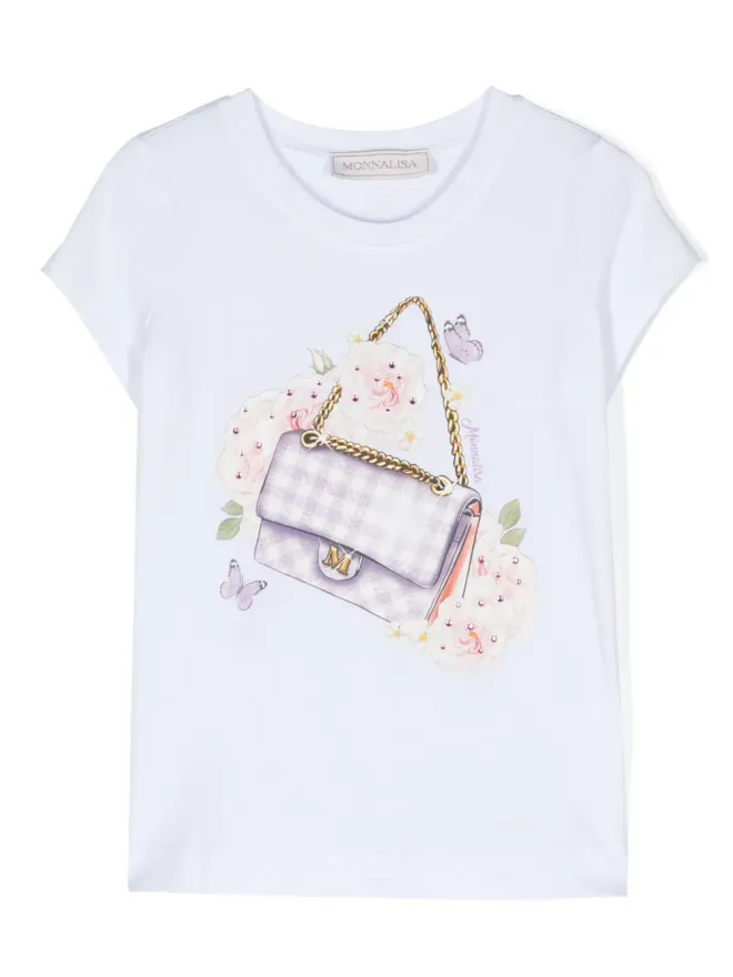 Monnalisa Monnalisa グラフィックプリント ジャージーテクスチャー Tシャツの商品画像