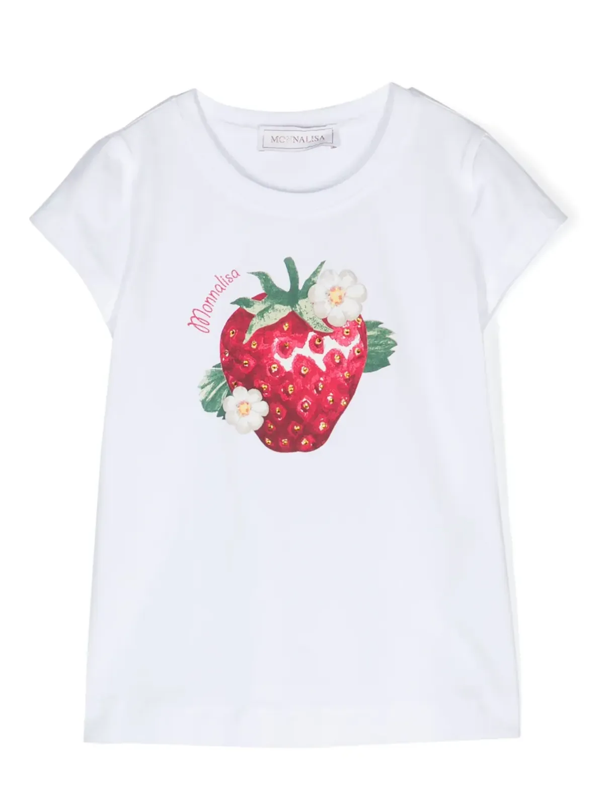 Monnalisa フルーツプリント ラウンドネックTシャツ - 画像1