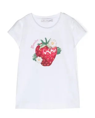 Monnalisa フルーツプリント ラウンドネックTシャツ - サムネイル1