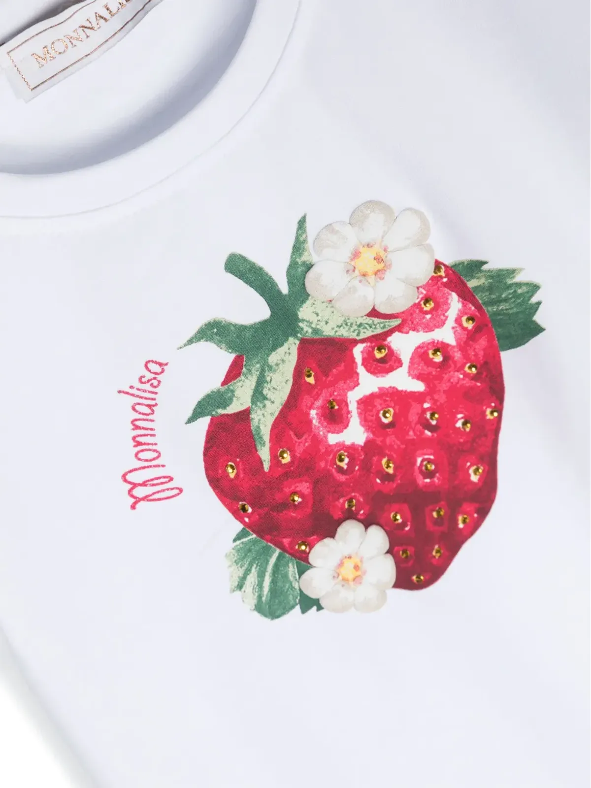 Monnalisa フルーツプリント ラウンドネックTシャツ - 画像3