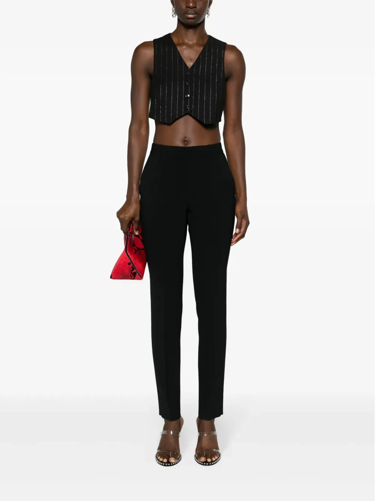 DSQUARED2 ロゴプレート テーラード・スリムフィット パンツ - ブラック - 画像2