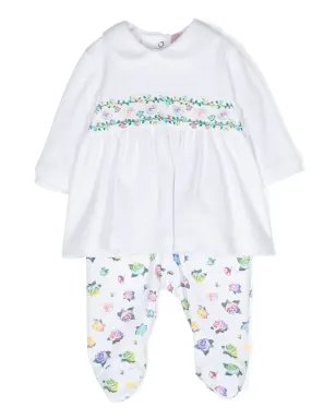 Chiara Ferragni Kids 花柄プリント コットン ベビーロンパース セット - サムネイル1