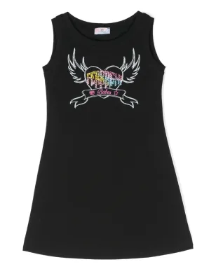 Chiara Ferragni Kids グラフィックプリントコットンワンピース ブラック - サムネイル1