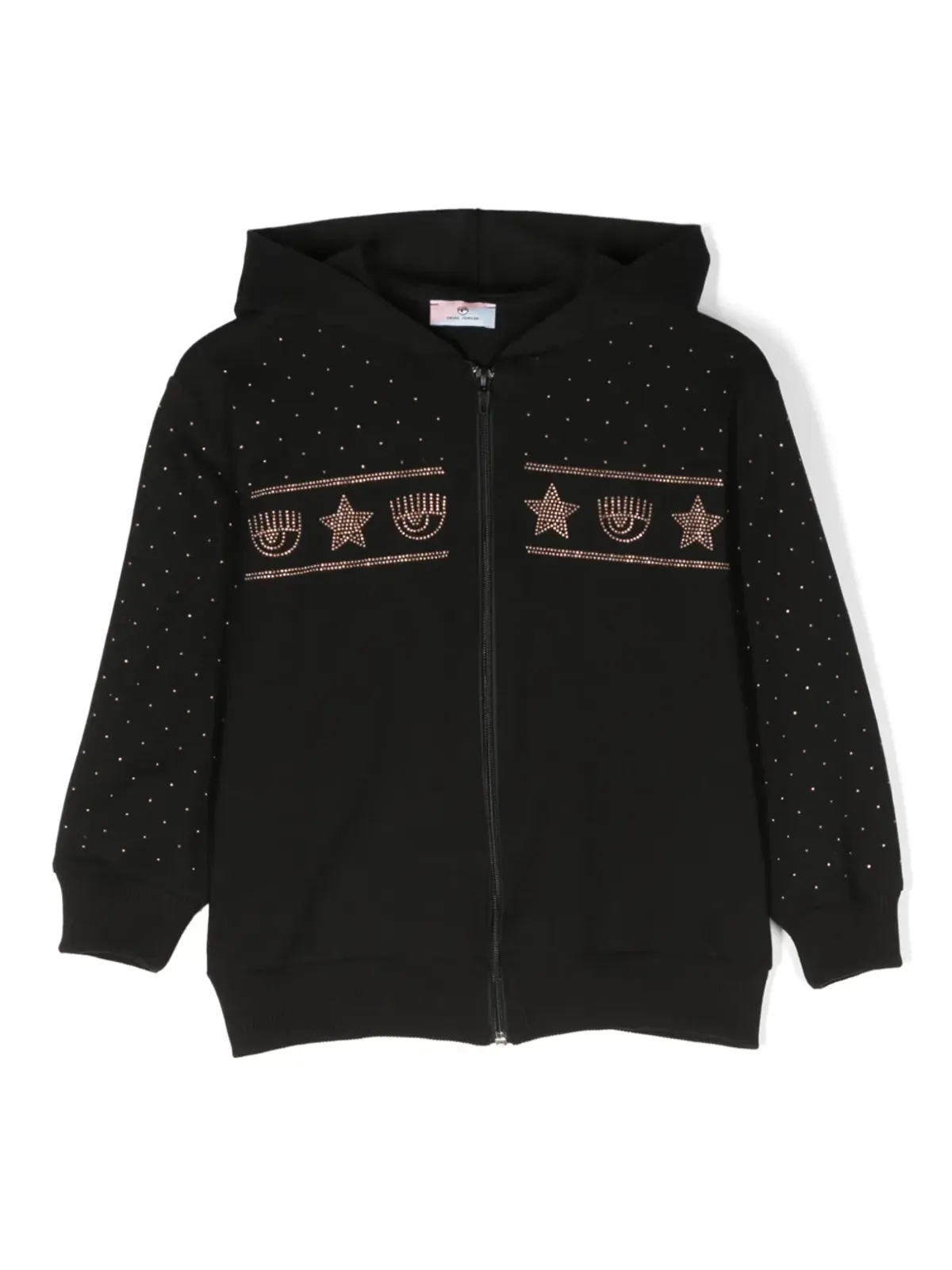 Chiara Ferragni Kids スタッズ付きフードジャケット - ブラック - 画像1