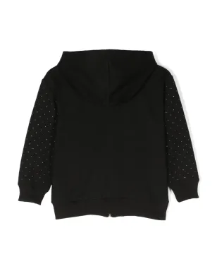 Chiara Ferragni Kids スタッズ付きフードジャケット - ブラック - サムネイル2
