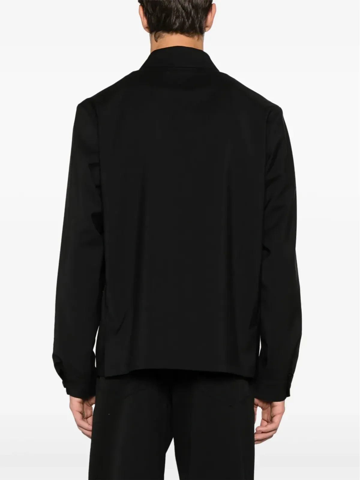 Prada ジップアップ ウール混紡 シャツジャケット - ブラック - 画像4