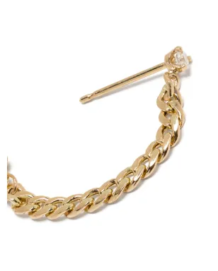 Zoë Chicco 14金イエローゴールド カーブチェーン ダイヤモンド ピアス - サムネイル4