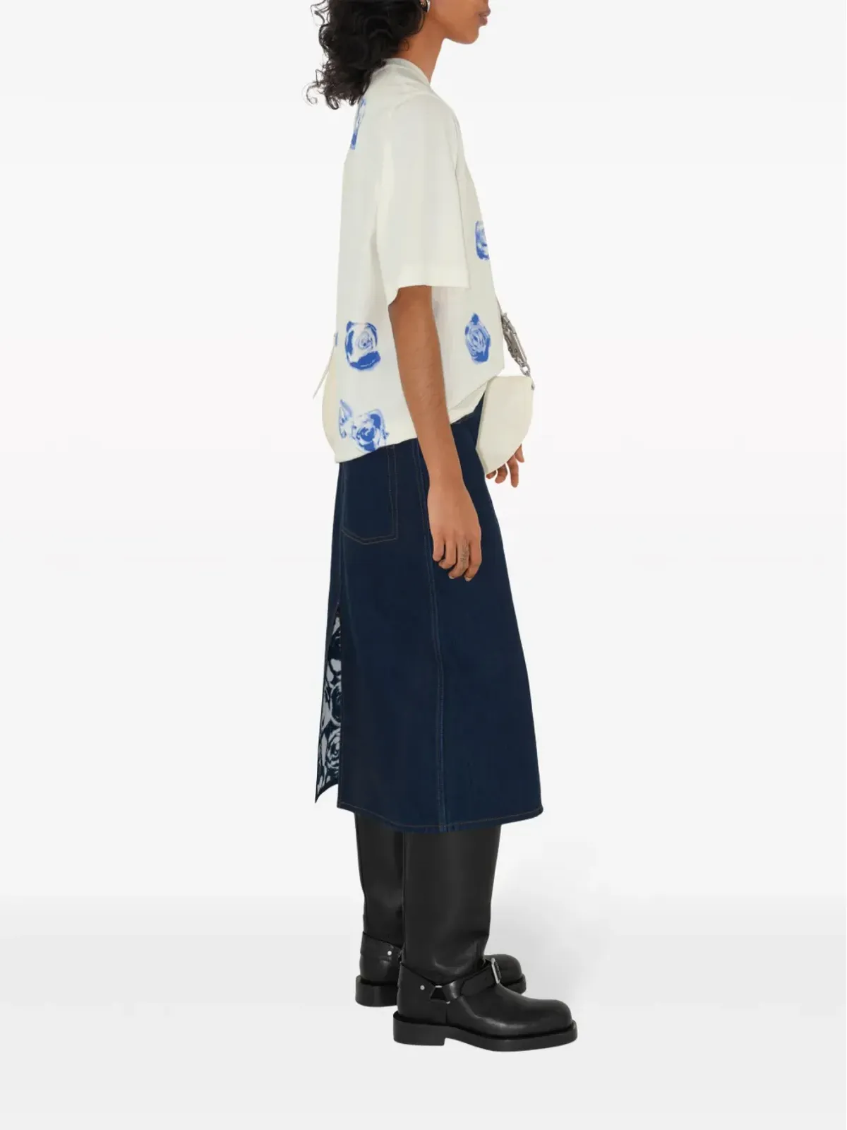 Burberry ローズプリント コットン Tシャツ - ホワイト - 画像3