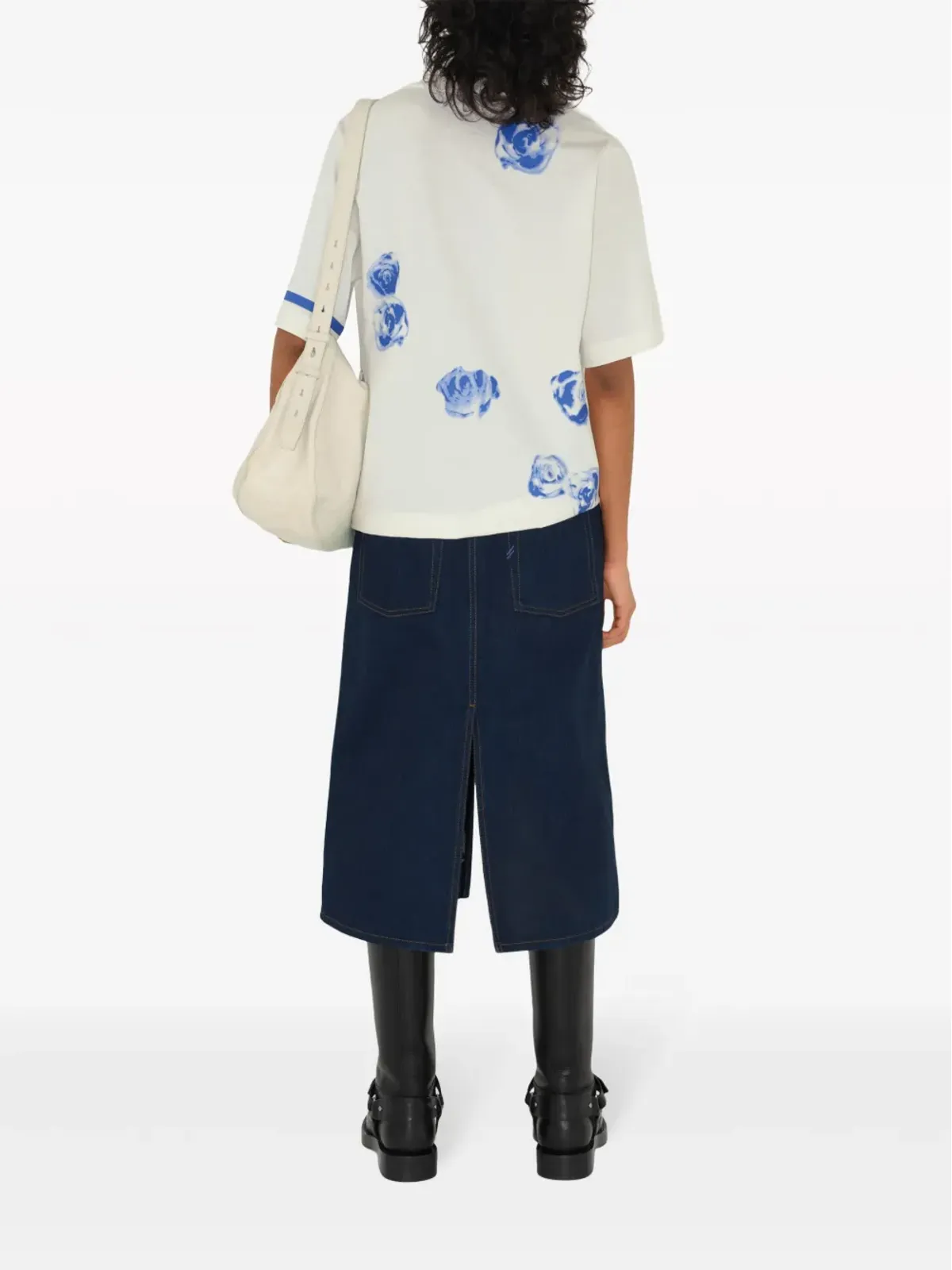 Burberry ローズプリント コットン Tシャツ - ホワイト - 画像4