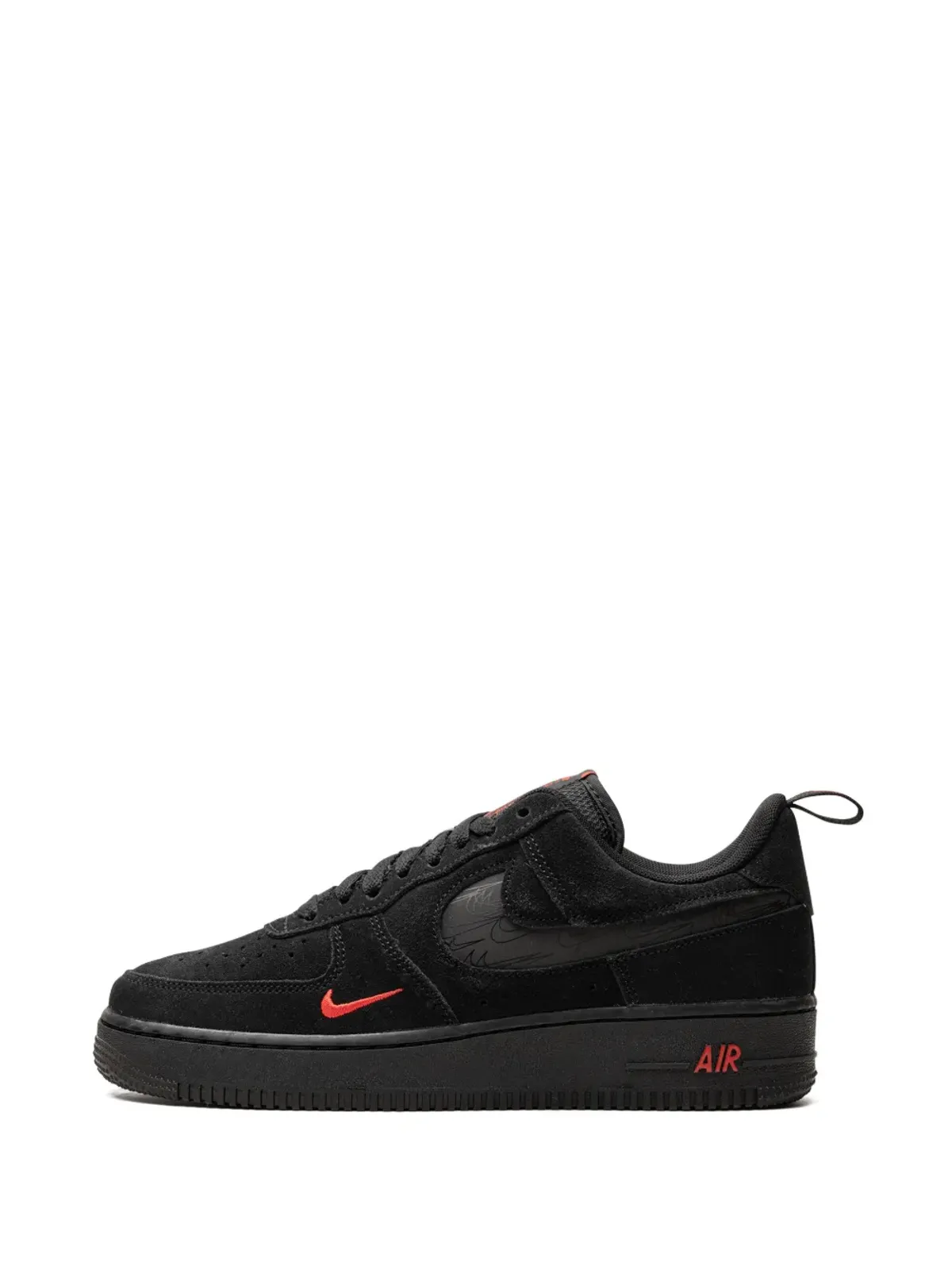Nike エアフォース1 ロー マルチスウッシュ ブラック/クリムゾン スニーカー - 画像5