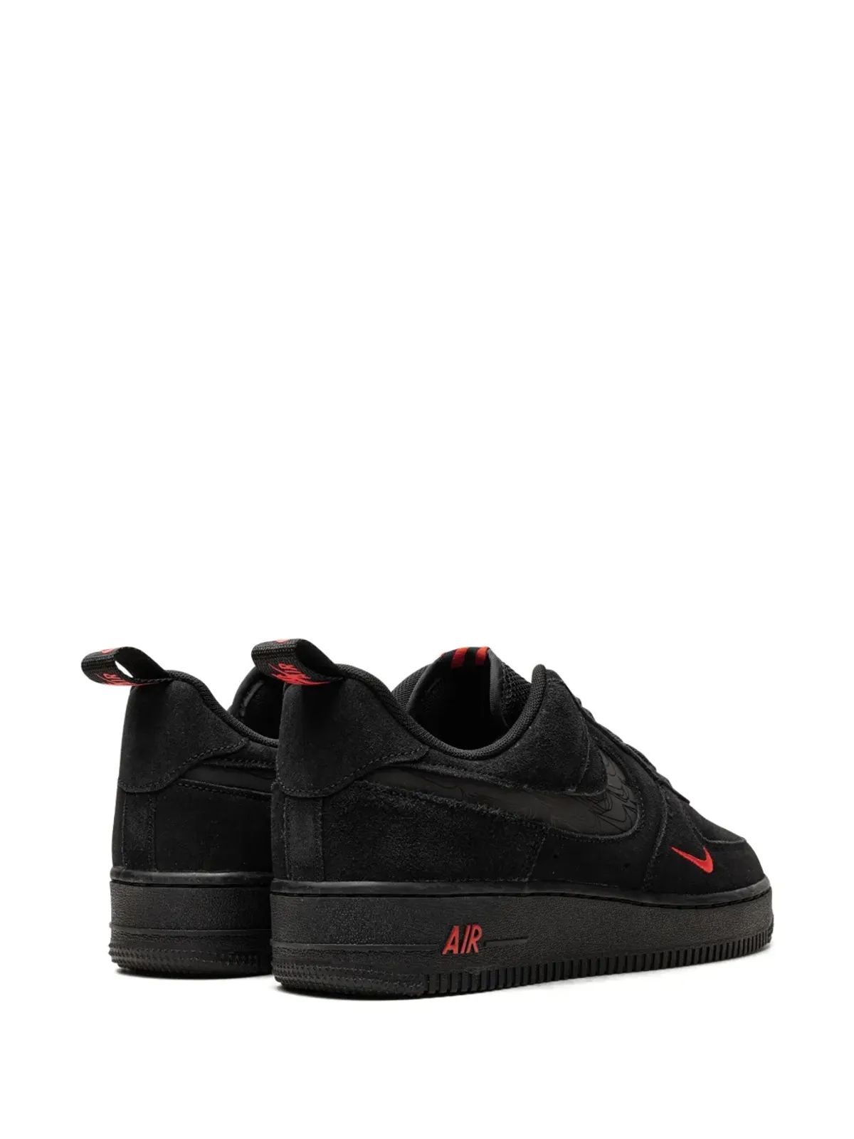 Nike エアフォース1 ロー マルチスウッシュ ブラック/クリムゾン スニーカー - 画像4