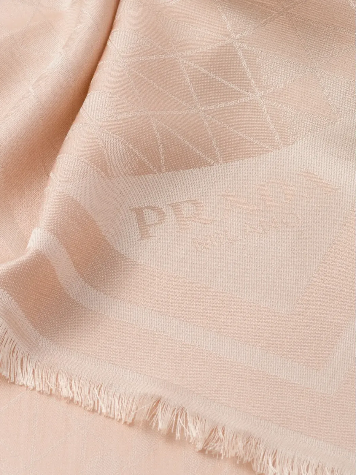 Prada ロゴジャカード シルクスカーフ ピンク - 画像2