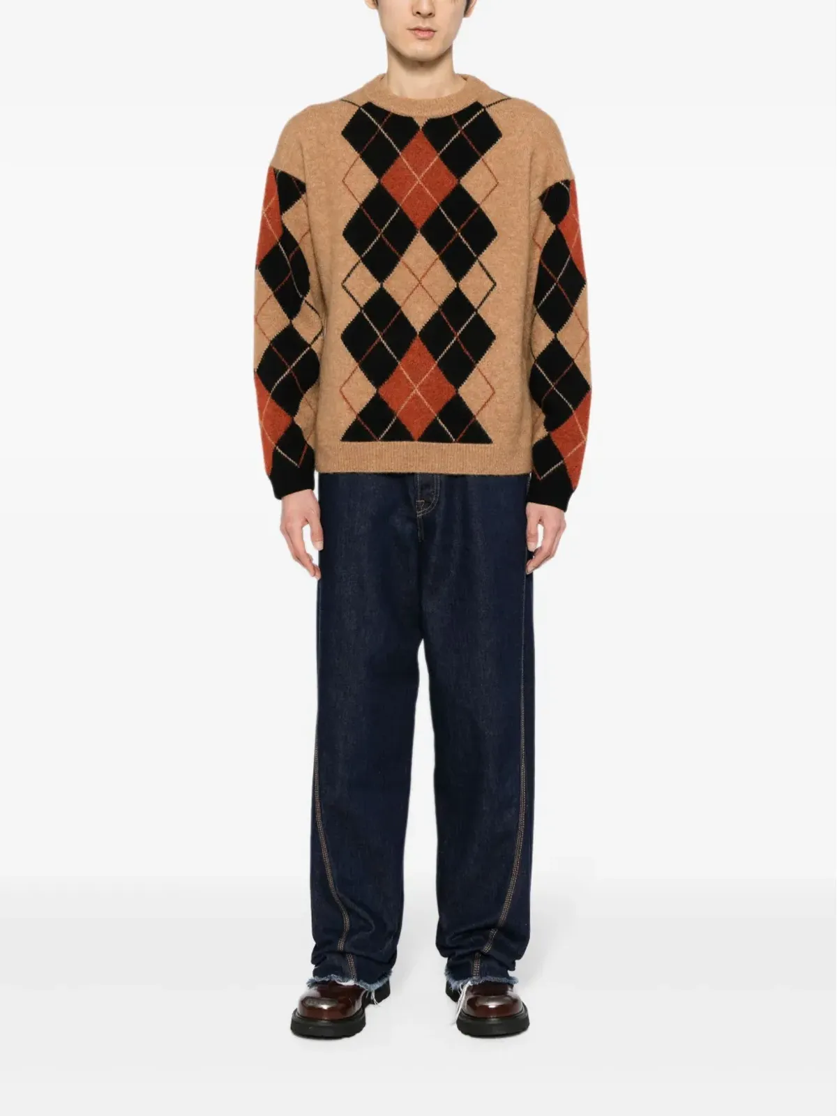 Maison Kitsuné アーガイル柄クルーネックセーター - 画像2