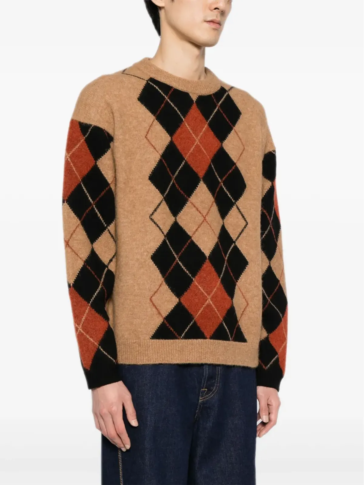 Maison Kitsuné アーガイル柄クルーネックセーター - 画像3
