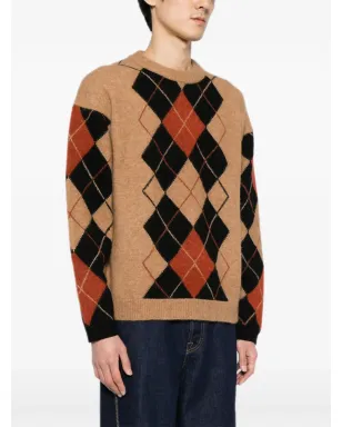 Maison Kitsuné アーガイル柄クルーネックセーター - サムネイル3