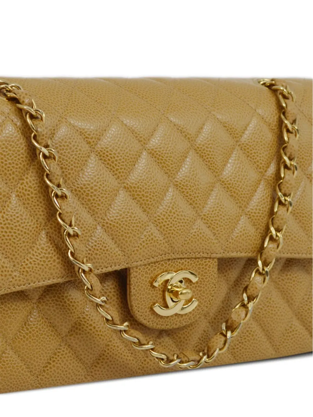 CHANEL ビンテージ 2002年 ミディアム クラシック ダブルフラップ ショルダーバッグ - ニュートラルカラー - 画像3