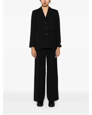 Maison Kitsuné プリーツ入り ウール混紡 ワイドパンツ - ブラック - サムネイル2