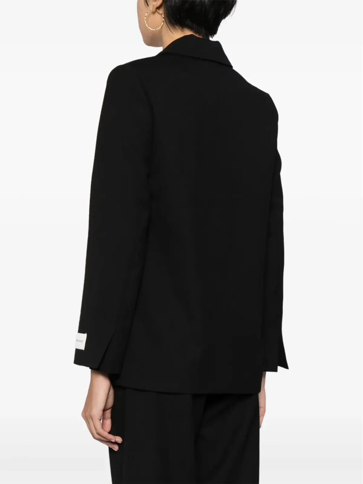 Maison Kitsuné ロゴタグ テクスチャード シングルブレスト ブレザー - ブラック - 画像4