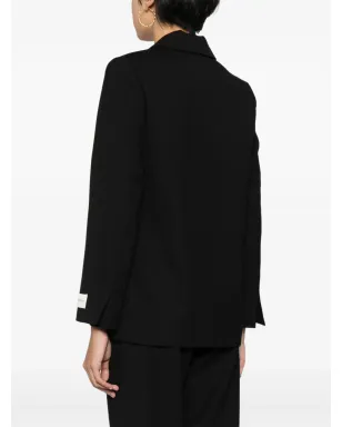 Maison Kitsuné ロゴタグ テクスチャード シングルブレスト ブレザー - ブラック - サムネイル4
