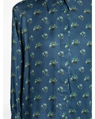 Maison Kitsuné 花柄プリント長袖シャツ - ブルー - サムネイル5