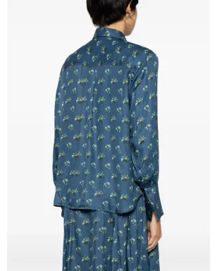 Maison Kitsuné 花柄プリント長袖シャツ - ブルー - サムネイル4
