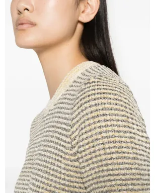 Tory Burch ベルベットストライプ ミディドレス - イエロー - サムネイル5