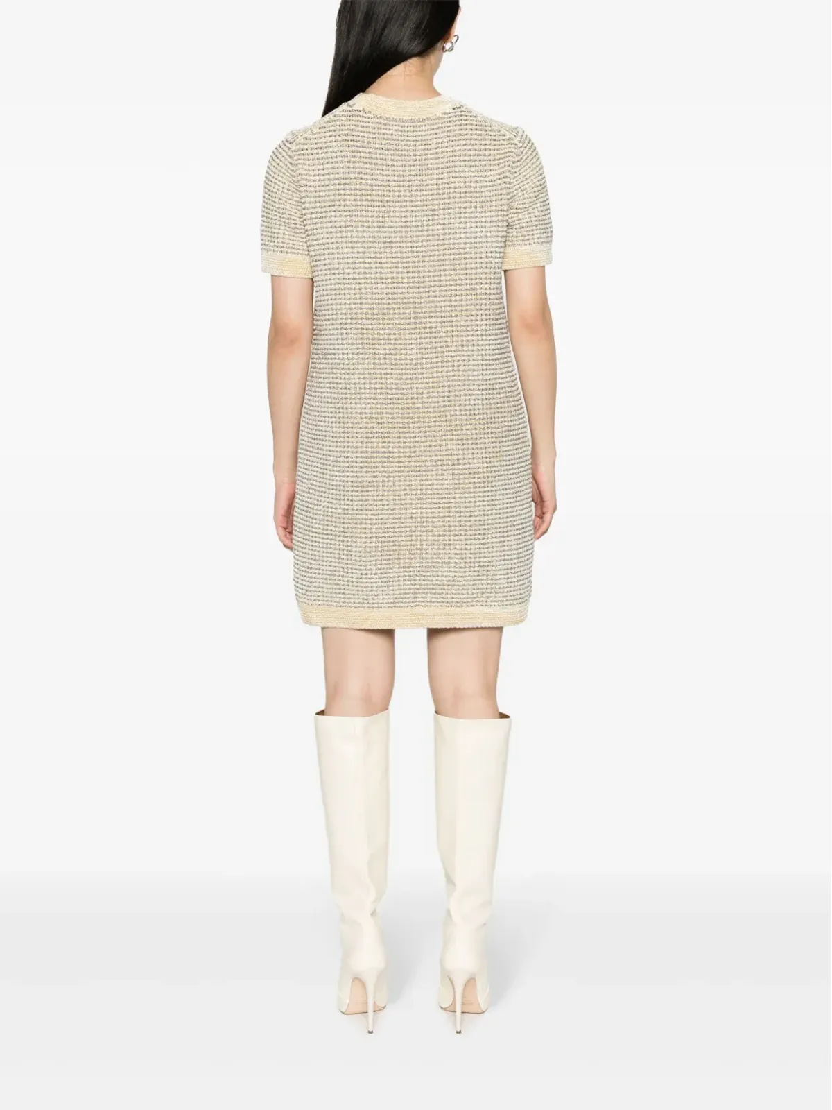Tory Burch ベルベットストライプ ミディドレス - イエロー - 画像4
