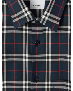 Burberry Simpson チェック柄コットンシャツ ブラック - サムネイル5