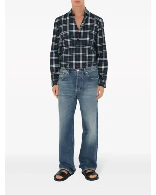 Burberry Simpson チェック柄コットンシャツ ブラック - サムネイル2