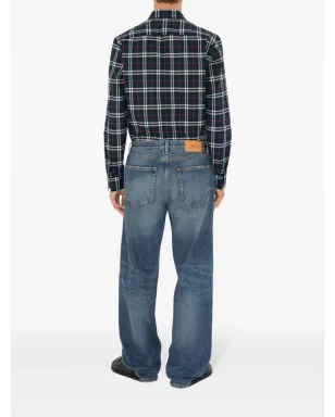 Burberry Simpson チェック柄コットンシャツ ブラック - サムネイル4