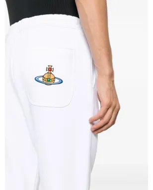 Vivienne Westwood Orb刺繍入りコットン・トラックパンツ - ホワイト - サムネイル5