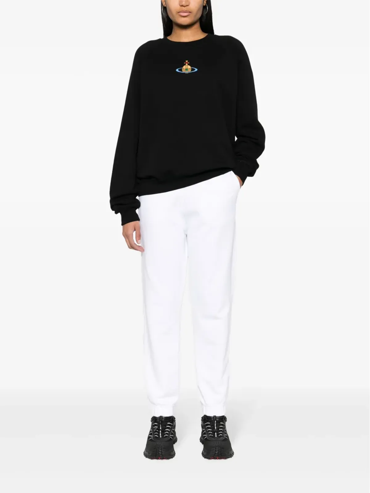 Vivienne Westwood Orb刺繍入りコットン・トラックパンツ - ホワイト - 画像3