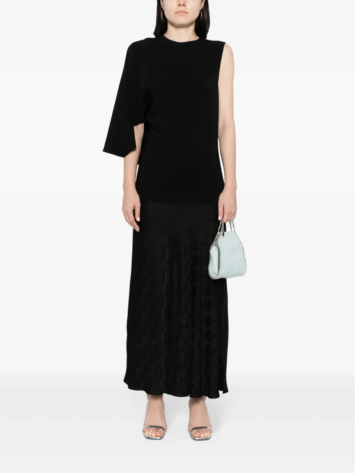Stella McCartney アシンメトリック・ワンショルダートップ ブラック - 画像2