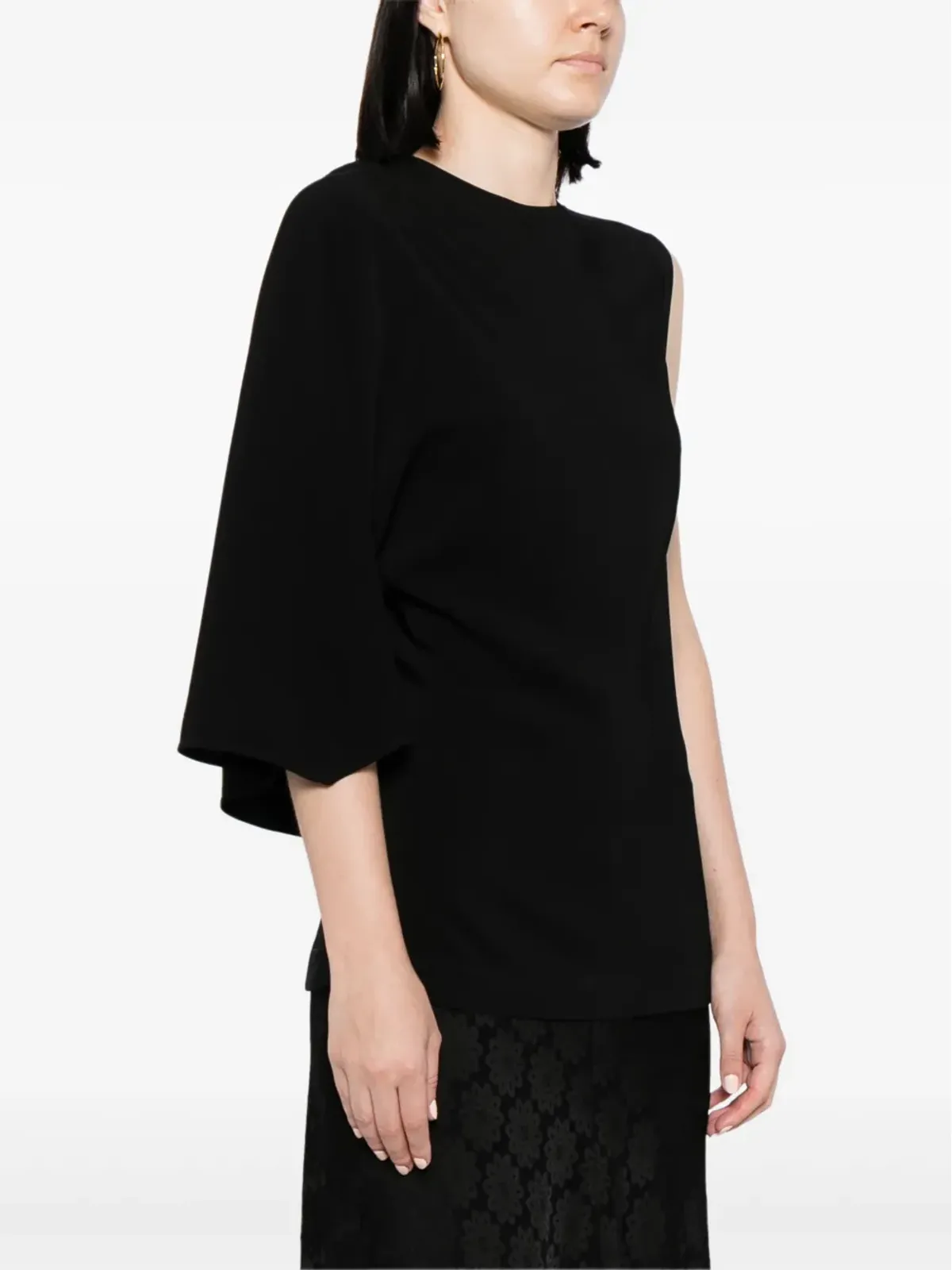 Stella McCartney アシンメトリック・ワンショルダートップ ブラック - 画像3