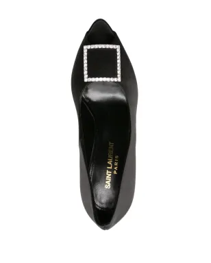 Saint Laurent 115mm クリスタル装飾入りサテンパンプス - ブラック - サムネイル4