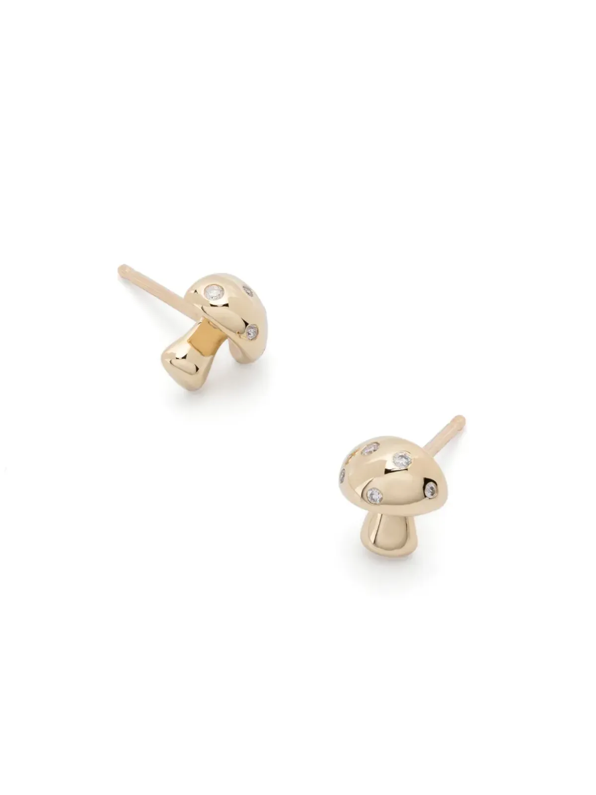 Adina Reyter アディナ レイター 14Kイエローゴールド エンチャンテッド マッシュルーム ダイヤモンド スタッド イヤリング - 画像3