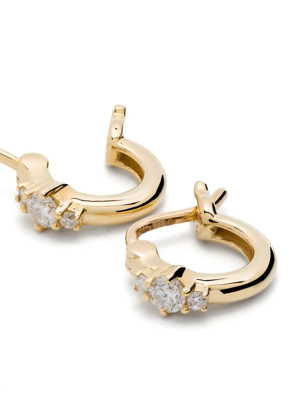 Adina Reyter 14kt イエローゴールド トリオ ダイヤモンド ハグイヤー イヤリング - 画像4