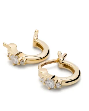 Adina Reyter 14kt イエローゴールド トリオ ダイヤモンド ハグイヤー イヤリング - サムネイル4