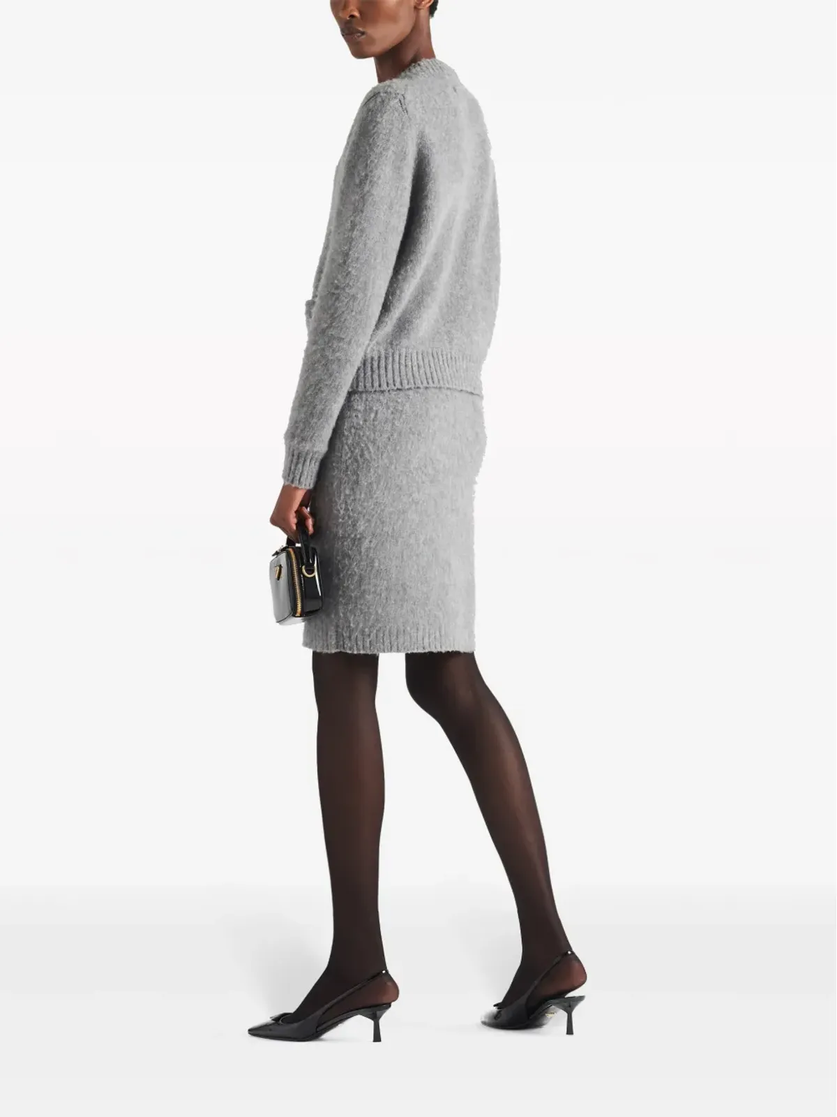 Prada クリスタルボタン付きカシミアカーディガン - グレー - 画像3